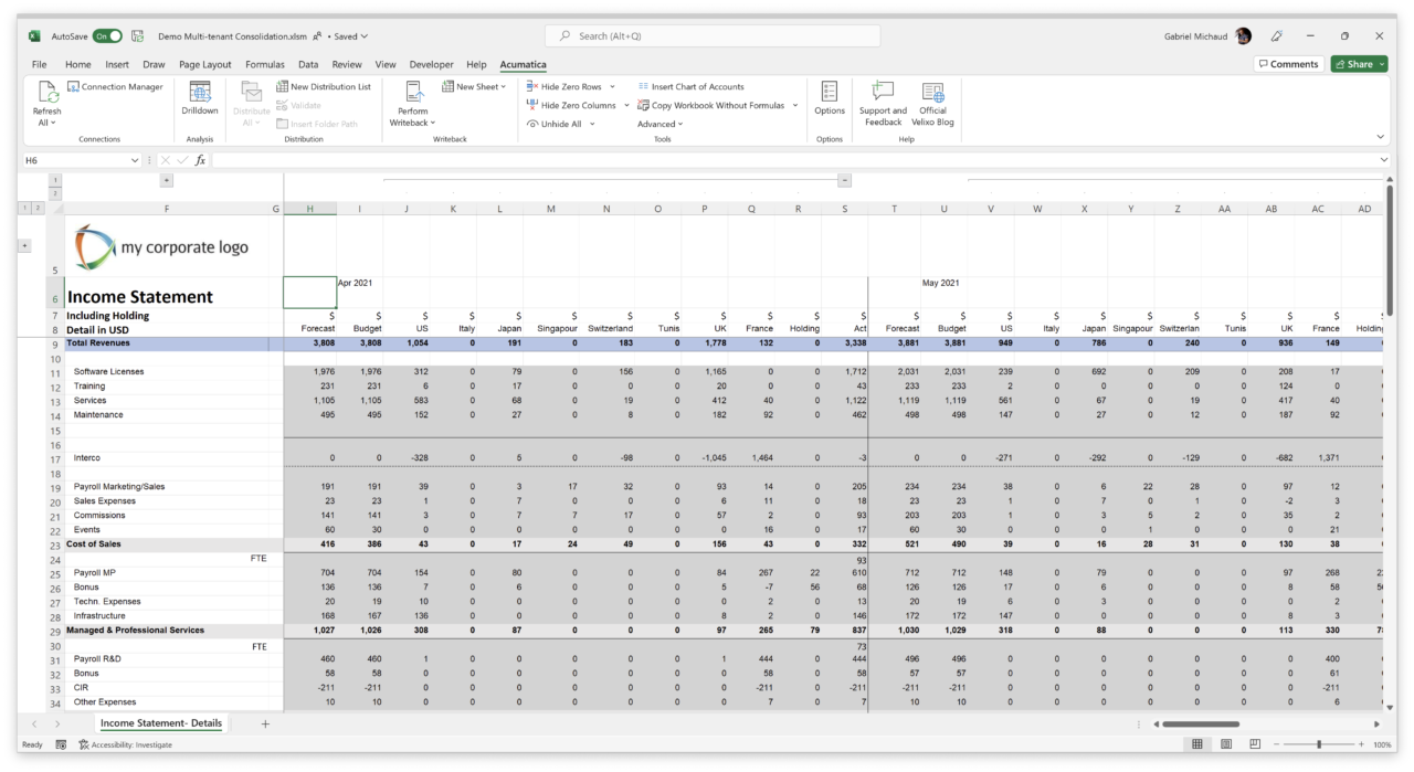 Excel For Consolidated Reporting With Eliminations Velixo 4905