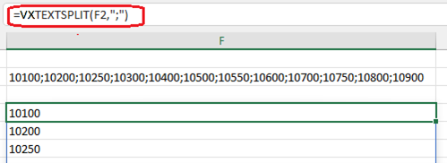 VXTEXTSPLIT Formula